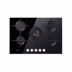 Whirlpool GOA 7523/NB, Noir, Intégré, 75 cm, Gaz, Verre, 5 zone(s)