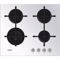 Whirlpool GOA 6423/WH, Blanc, Intégré, 60 cm, Gaz, Verre, 4 zone(s)