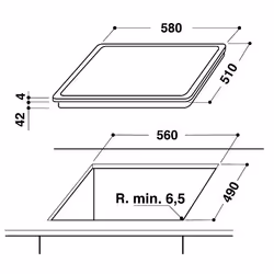 Whirlpool AKT 807/BF plaque Noir Intégré Céramique 3 zone(s)