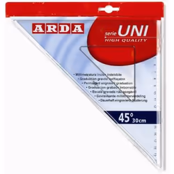 ARDA Squadra 45° 30 cm Linea Uni, Polystyrène, Transparent, 30 cm