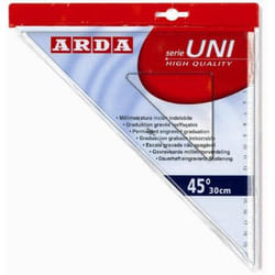 ARDA Squadra 45° 30 cm Linea Uni Polystyrène Transparent