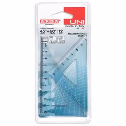 ARDA 70312SS, Triangle, 2 pièce(s), Translucide, 45° & 60°, 12 cm, Blister