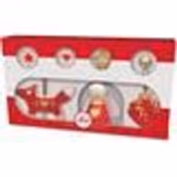 Trudi - Set Déco Noel rouges (3 pcs), Garçon/Fille, Chine
