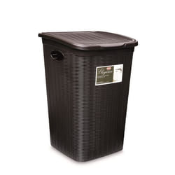 Coffre à linge Elegance - STEFANPLAST - 50 l - Moka - Tressage en osier - Bonne ventilation