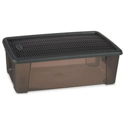 Stefanplast - Boîte avec couvercle Elegance Grey Plastic (19,5 x 11,5 x 33 cm)