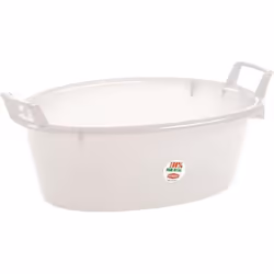 Bol ovale en PE Stefanplast de 50 litres Longueur : 70cm Hauteur : 28cm Fabriqué en matière plastique.