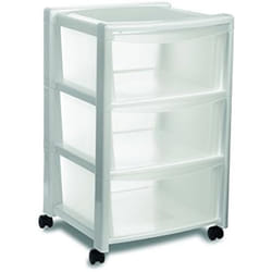 Commode - STEFANPLAST - Libre 3 tiroirs Hauts - Blanc - Plastique - Résine