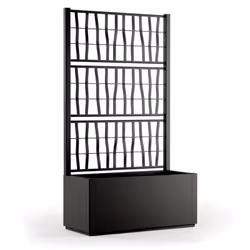 Bac a fleur Ethica rectangulaire 80 cm avec treillis graphite