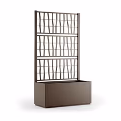 Starwax - Bac a fleur Ethica rectangulaire 80 cm avec treillis taupe