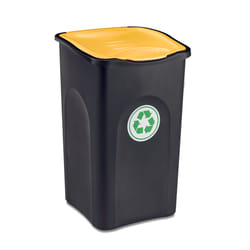 Stefanplast 70650 poubelle 50 L Carré Noir, Jaune