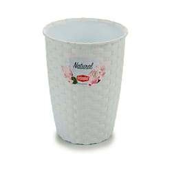 Stefanplast - Pot en plastique de ratan blanc 19 cm