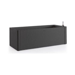 Stefanplast - Bac a fleurs rectangulaire Natural Delux - 100x43xH33cm - 90 + 6,5L dans la reserve - Anthracite