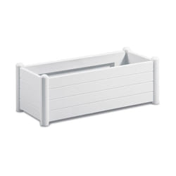 Stefanplast - bac a fleurs rectangulaire - finition en bois - 100X43XH35CM - 80L - blanc 80024