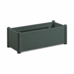 Stefanplast - Bac a fleurs rectangulaire - Finition en bois - 100x43xH35cm - 80L - Vert fonce