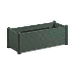 Stefanplast - Bac a fleurs rectangulaire - Finition en bois - 100x43xH35cm - 80L - Vert fonce