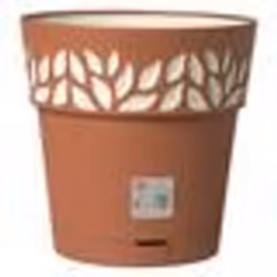STEFANPLAST Pot de fleurs Cloe - 15 x H15 cm - Blanc et taupe travertin