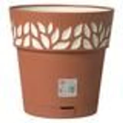 STEFANPLAST Pot de fleurs Cloe - 15 x H15 cm - Blanc et taupe travertin