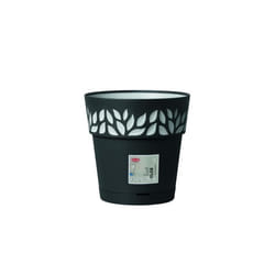 STEFANPLAST Pot de fleurs Cloe - 20 x H19 cm - Gris graphite et gris clair