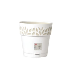 STEFANPLAST Pot de fleurs Cloe - 25 x H29 cm - Blanc et taupe travertin