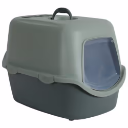 Maison de toilette Cathy filtre en plastique recyclé. pour chat. dimension: 38.5 x 56 x 40 cm. Eco-conçue, cette maison de to ...