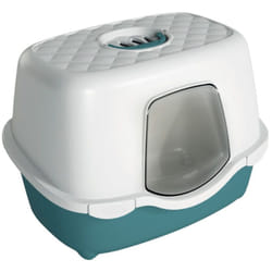 Maison de toilette allongée verte 56 x 39 x h 39 cm pour chat - Stefanplast