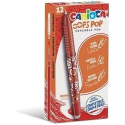 Stylos effaçables pour lécole et le bureau - CARIOCA - Lot de 12 - Double caoutchouc - Poignée ergonomique