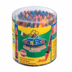 Carioca 100 Craies A La Cire, 100 pièce(s), Multicolore, Multicolore, Rond, Pointé, Cire
