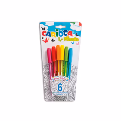 Carioca Fiorella, Clip, Stylo à bille, Multicolore, 6 pièce(s)