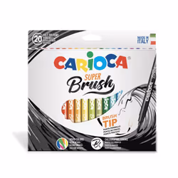 Carioca 42968, Multicolore, 20 couleurs, Multicolore, Pointe du marqueur, Multicolore, Rond