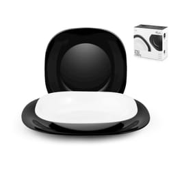 H&H Lifestyle 3996200 kit de vaisselle 180 pièce(s) Verre Noir, Blanc