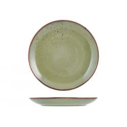 H&H Lifestyle Reactive Assiette de dîner Rond Grès Vert 1 pièce(s)
