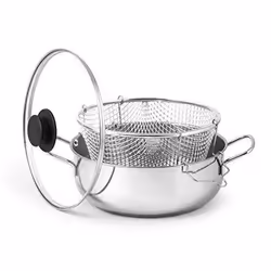 Friteuse - Royal Norfolk - 24 cm - Inox - Avec couvercle - Petit électroménager
