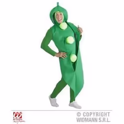 Déguisement petit pois femme - WIDMANN - Combinaison intégrale - Vert - Peluche