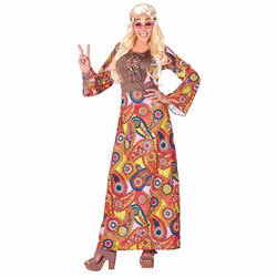 Déguisement Hippie Bohème - Femme - WIDMANN - S - 36/38 - Imprimé fleuri multicolore