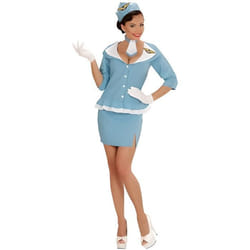 Déguisement Hôtesse de lAir Rétro femme - WIDMANN - M - Bleu - Carnaval