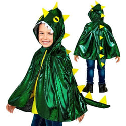 Déguisement manteau dragon vert avec capuche et queue - WIDMANN - 3/5 ans - Carnavalesque et pratique