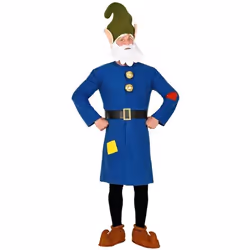 Déguisement nain bleu blanc adulte - WIDMANN - Costume Blanche Neige pour carnaval et soirées déguisées