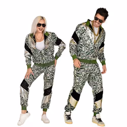 Déguisement survêtement style années 80 - Smiffys - Dollar américain - Vert - Homme
