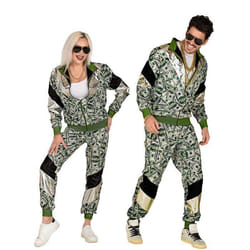 Déguisement survêtement style années 80 - Smiffys - Dollar américain - Vert - Homme
