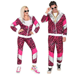 Déguisement survêtement années 80 tigre rose adulte - Polyester - Intérieur