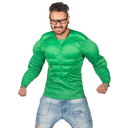 Déguisement homme vert super musclé-L - WIDMANN - Haut vert musclé rembourré - Taille 42-44 (L)