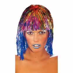 Perruque - WIDMANN - Disco Lamée Multicolore - Bleu - Mixte - Adulte - Intérieur