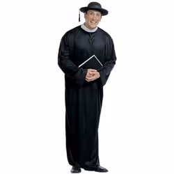 Déguisement de curé - WIDMANN - Modèle Curé - Grande taille XL - Adulte - Mixte - Noir