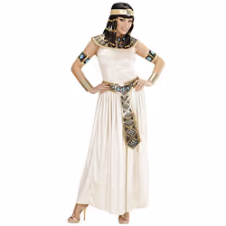 Déguisement Cléopâtre adulte - WIDMANN - Robe blanche plissée - Accessoires inclus