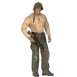 Déguisement adulte - WIDMANN - Haut super muscles en tissu - Taille L - Effet Monsieur Muscle