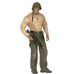 Déguisement adulte - WIDMANN - Haut super muscles en tissu - Taille L - Effet Monsieur Muscle