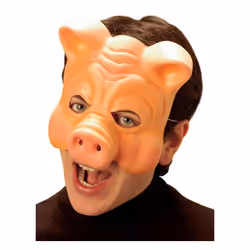Masque cochon élastomère - WIDMANN - pour adulte - rose - intérieur