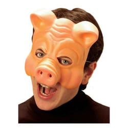 Masque cochon élastomère - WIDMANN - pour adulte - rose - intérieur