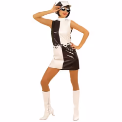 Déguisement années 60 - WIDMANN - Femme - Noir et Blanc - Polyester - Adulte