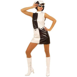 Déguisement années 60 - WIDMANN - Femme - Noir et Blanc - Polyester - Adulte